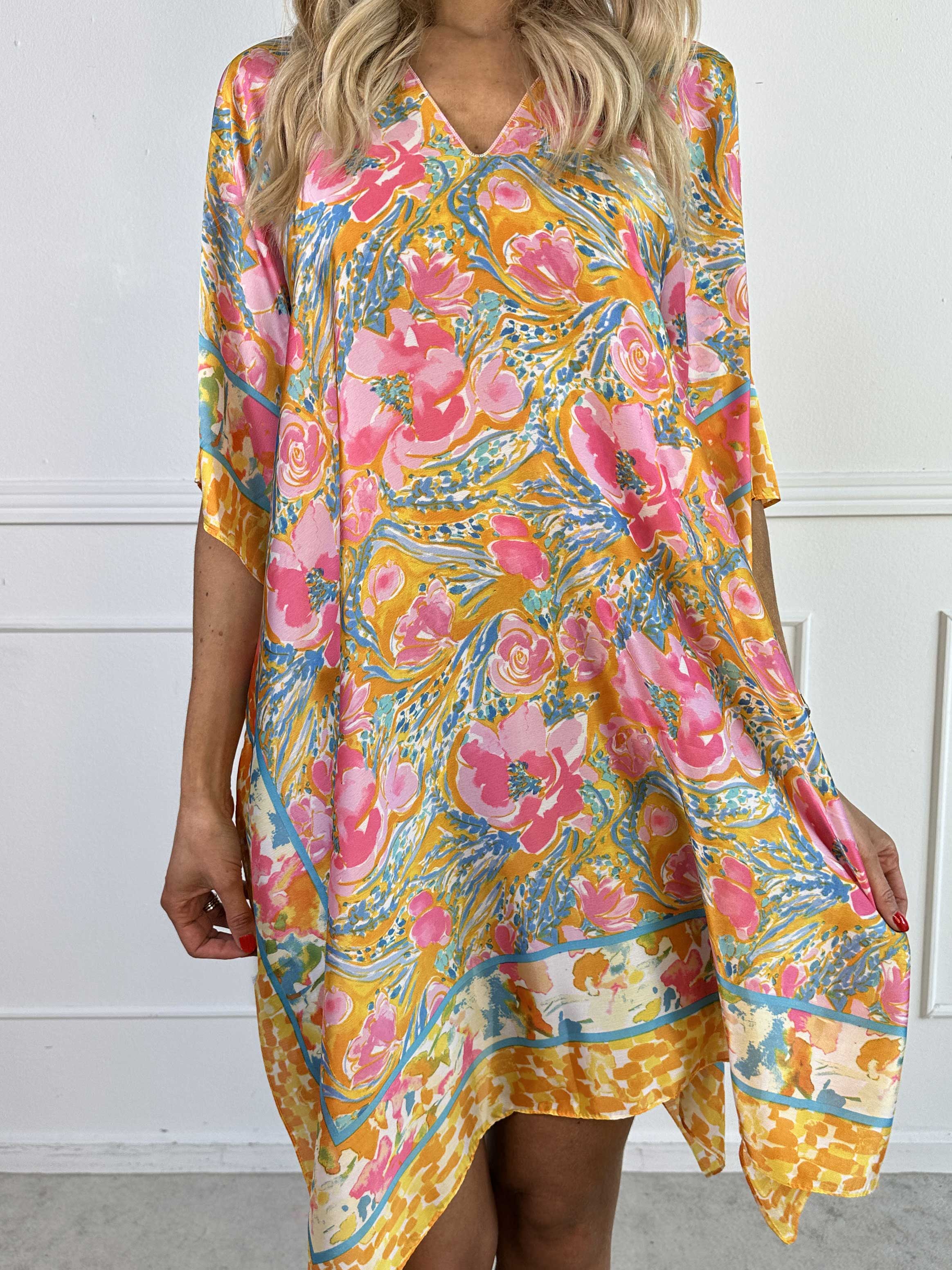 Fryd - Mönstrad tunika i mjuk viskos och siden